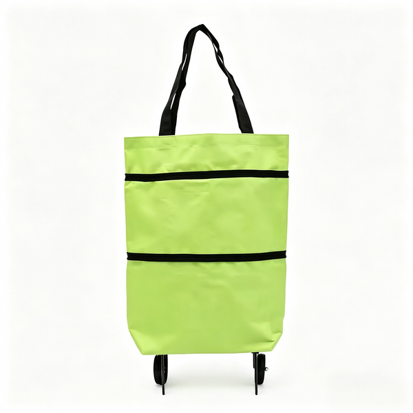 2-in-1 Foldable Shopping Cart: Waterproof Collapsible Grocery Trolley Bag