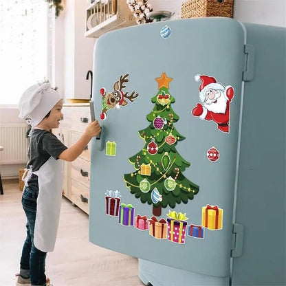 Christmas Refrigerator Magnets DIY Fridge Santa Reindeer Snowman