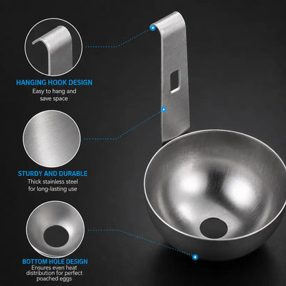 2PCS Stainless Steel Hanging Egg Poacher
