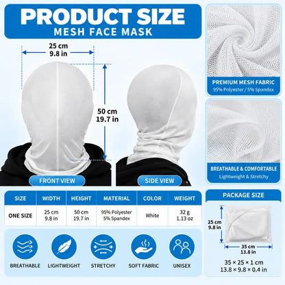 Flat Printed Breathable Mesh Cracked Porcelain Doll Full Head Cover