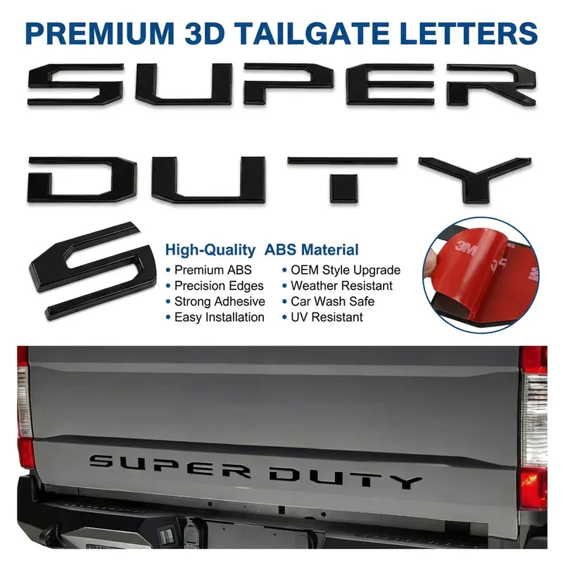 For 2017- 2022 Models ONLY!3D Raised Super Duty Insert Letter Emblem Decal