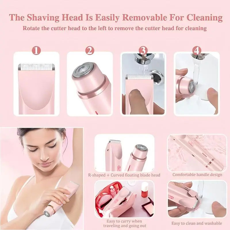 Electric Trimmer for Women, Electric Shaver and Razor Rechargeable 2-in-1 Body