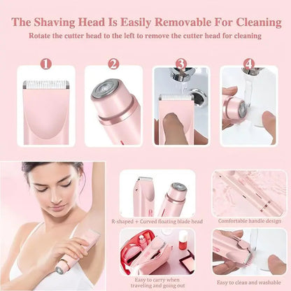 Electric Trimmer for Women, Electric Shaver and Razor Rechargeable 2-in-1 Body