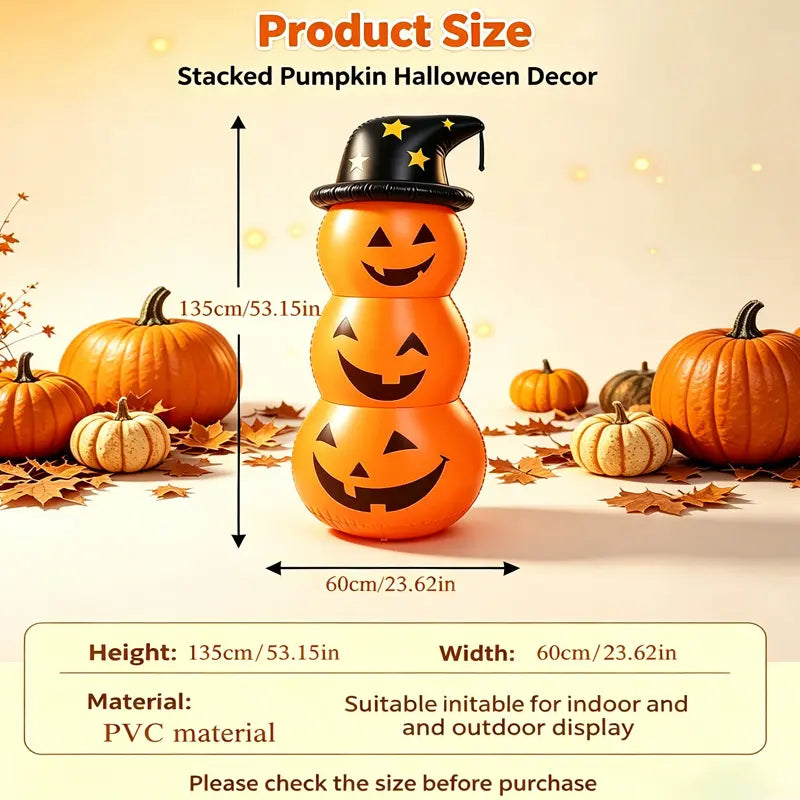 4.43ft Halloween Inflatable Pumpkin Waterproof Outdoor Decor for Parties, Gardens, Patios