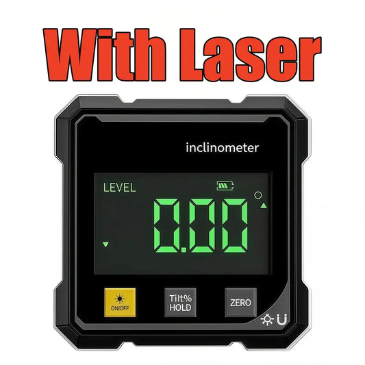 Magnetic Digital Angle Finder with Dual Laser Guide & 360°