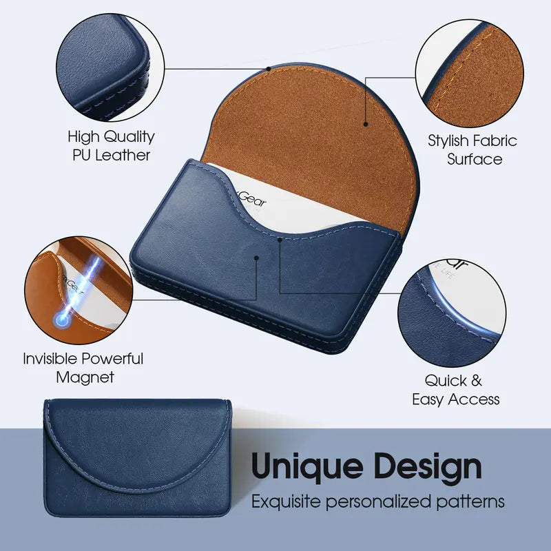 Leather Business Card Holder Walle for Men or Women