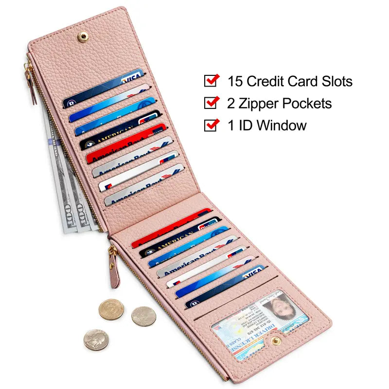 Women’s Clean Minimalist Bifold Wallet - Elegant Mini Card Holder