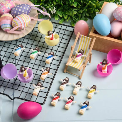 30PCS Mini Jesus Jesus Loves You Rubber Figurines, Tiny Jesus Ornament Decor