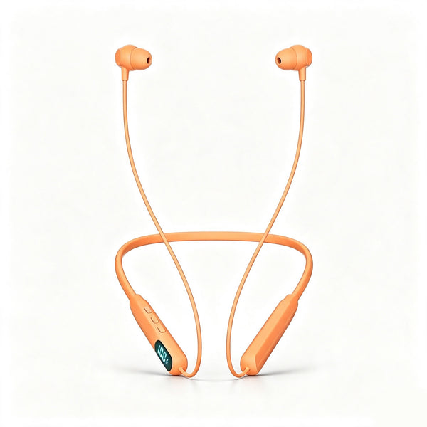 Neckband Wireless Earbuds - IPX4 Sweatproof Silicone In-Ear Audio Headphones