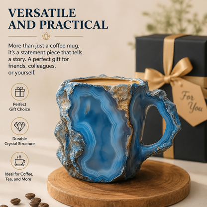 Natural Mineral Crystal Coffee Mug, Realistic 3D Mineral Crystal Coffee Mugs