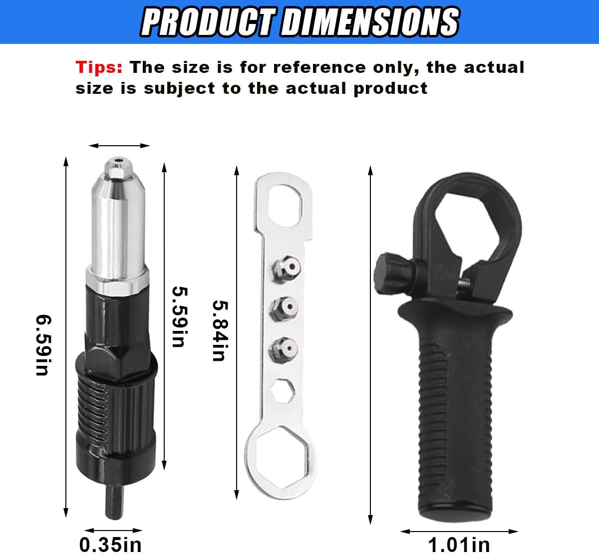 1 Set Rivet Tool Adapter Kit with Handle