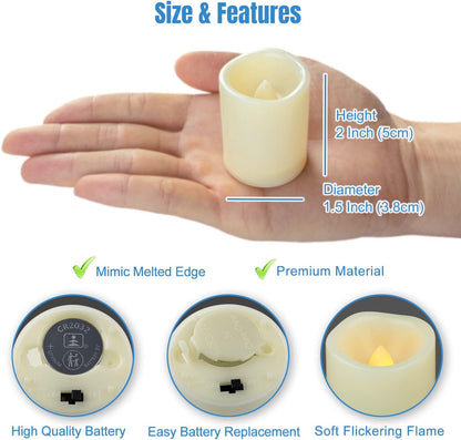 12-Pack Flameless LED Tea Lights Candles Battery Operated, 200+Hour