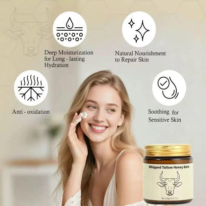Whipped Tallow Honey Lip Balm, Tallow Honey Body Balm