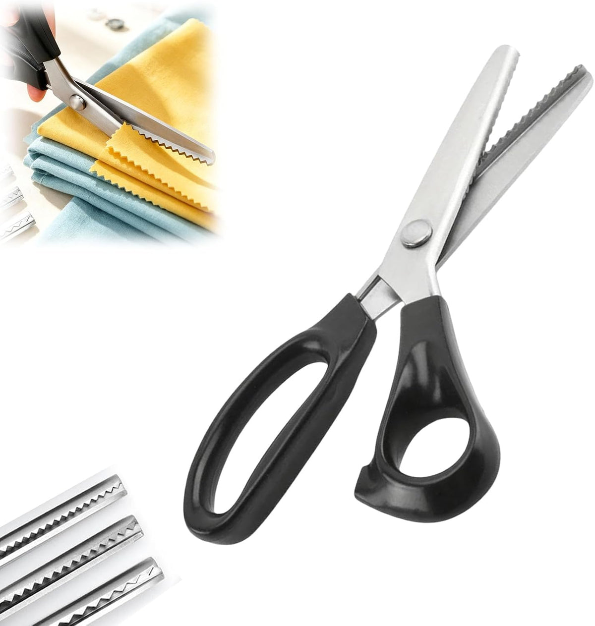 Stainless Steel Zig Zag Scissors - Pinking Shears for Fabric Cutting DIY