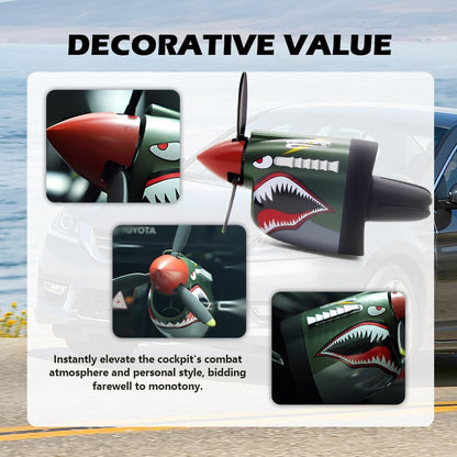 P-40 Fighter Car Air Vent Decoration, P-40 Warhawk Creative Propeller Car Decor Air Freshener 1 Freshener + 1 Refill