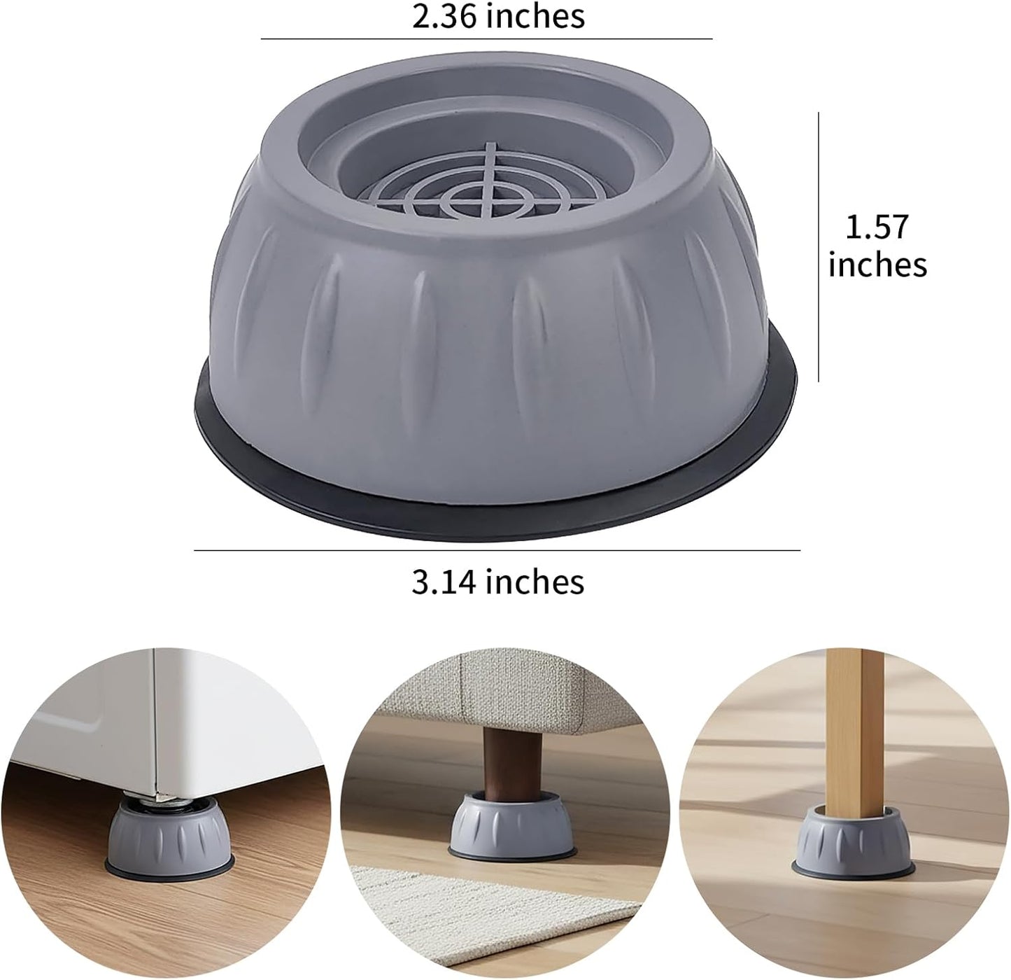 4 Pcs Shock and Noise Cancelling Washing Machine Support