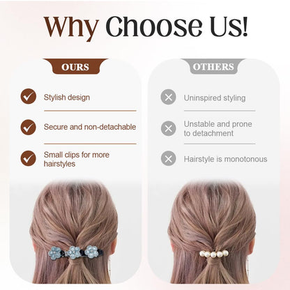 6PCS Sparkling Crystal Stone Braided Hair Clips Rhinestone Hair Clips Hair Braid Clips