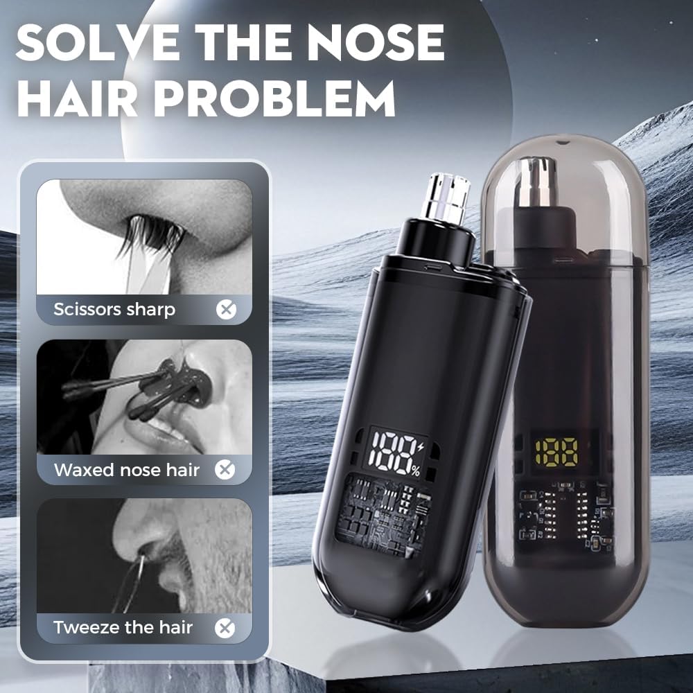 Ultimate 2-In-1 Nose Hair Trimmer For Effortless, All-Day Comfort,Electric Nose Hair Trimmer