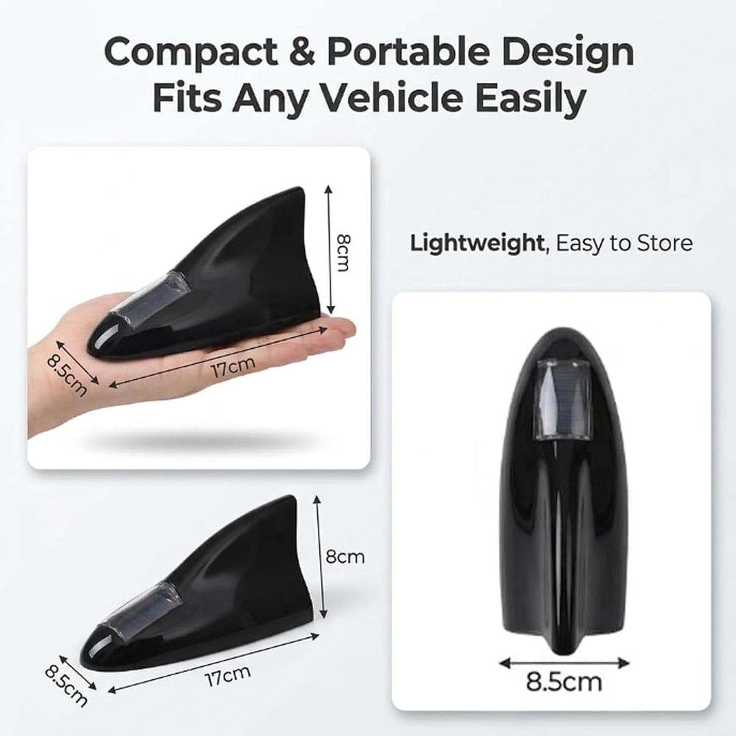 Rgb Solar Strobe Lights, Solar Powered Shark Fin Warning Light, LED Warn Tail Light Antenna