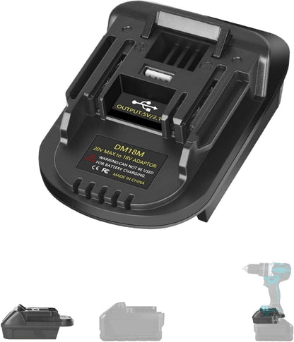 DM18M Converter Battery Adapter for Dewalt 20V & Milwaukee M18 18V Battery