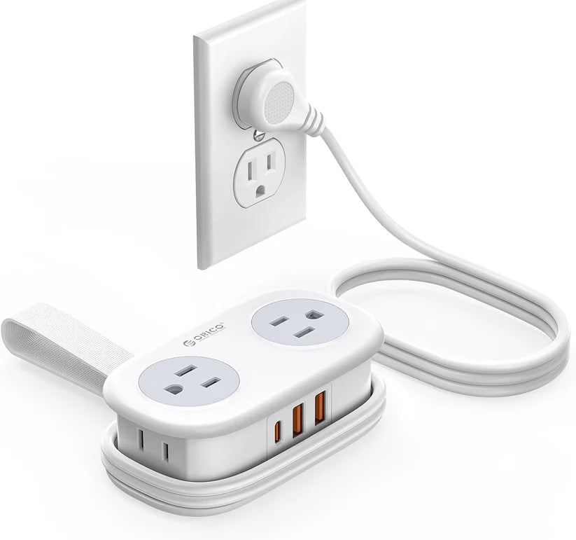 ORICO Purple Travel Power Strip with 4 AC Outlets 3 USB Ports