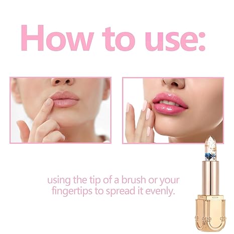 2Pcs Flower Color Changing Lipstick Set Temperature Change Moisturizer,Clear Jelly Lipstick Color Changing