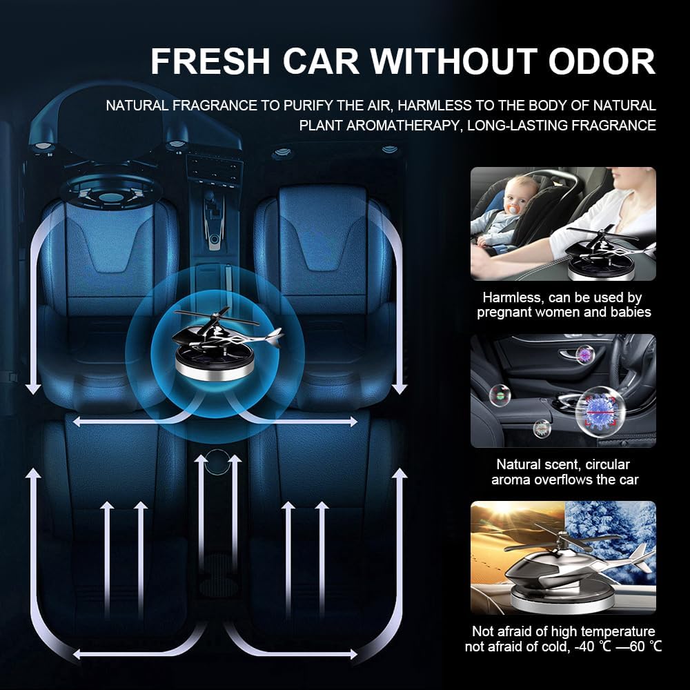 Creative Helicopter Solar Energy Rotating Aromatherapy Aviation Al Alloy Diffuser