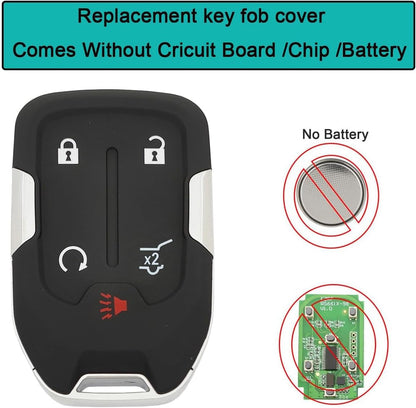 Replacement Key Fob Cover Shell fit for Chevy Silverado GMC Sierra 1500 2500HD 3500HD 2017-2022 Keyless Entry Remote Control Key Fob Case