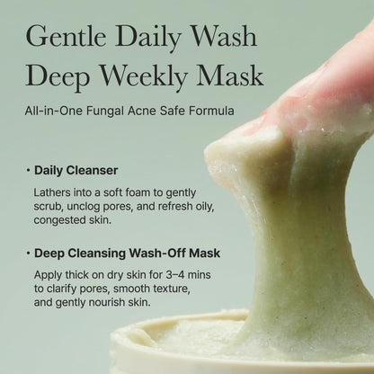 Rice Mochi Face Cleanser - Face Wash, Gentle Scrub All in One for Deep Cleansing, Moisturizing