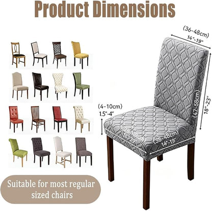 Stretch Jacquard Dining Chair Covers Waterproof & Washable,Non-Slip,Anti-Scratch Protector