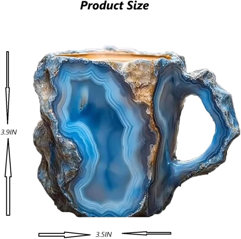 Natural Mineral Crystal Coffee Mug, Realistic 3D Mineral Crystal Coffee Mugs
