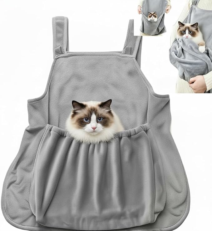 Cat Holding Apron with Leg Holes, Hair Resistant Pet Cuddling Sling