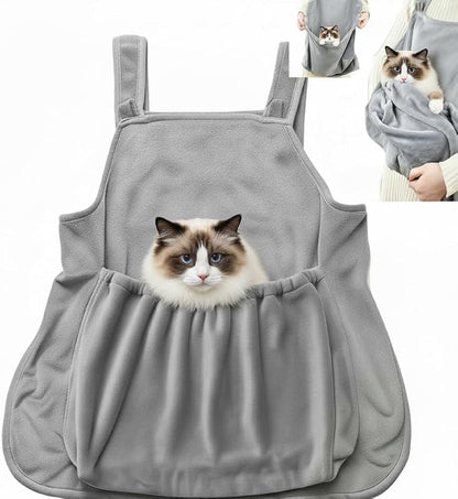 Cat Holding Apron with Leg Holes, Hair Resistant Pet Cuddling Sling