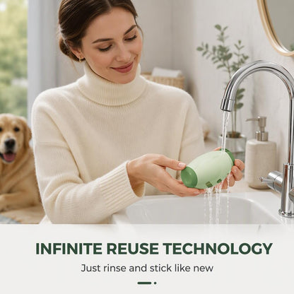 2Pcs Reusable Silicone Lint Roller, Washable Sticky Roller Powerful Adhesion for Pet Hair and Dust Removal