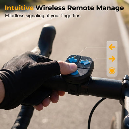 Bike Wireless Remote Control Turn Signal Taillight, 6 Modes 1200mAh Rechargeable