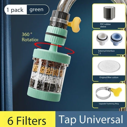 Activated Carbon Faucet Water Purifier Tap Filtration for Kitchen Bathroom Removes Chlorine Fluorider