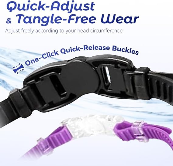 Large Swim Goggles, Wide View, Anti Fog | UV Protection & No Leak Design