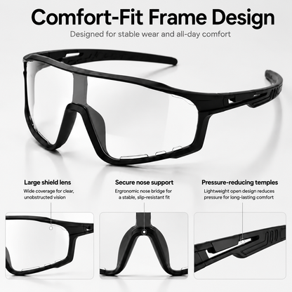 UV400 Photochromic Polarized Safety Glasses Sports Sunglasses for Men Women