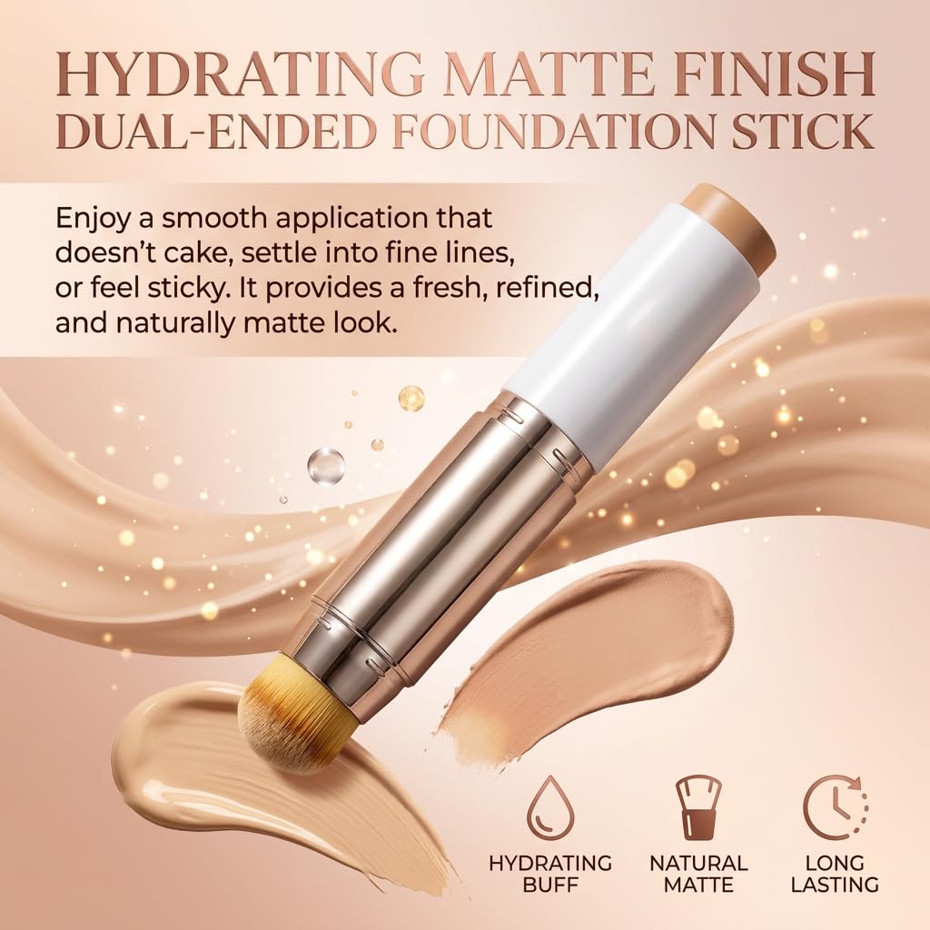 4-in-1 Dual-Ended Color-Changing Natural Longwear Foundation Stick