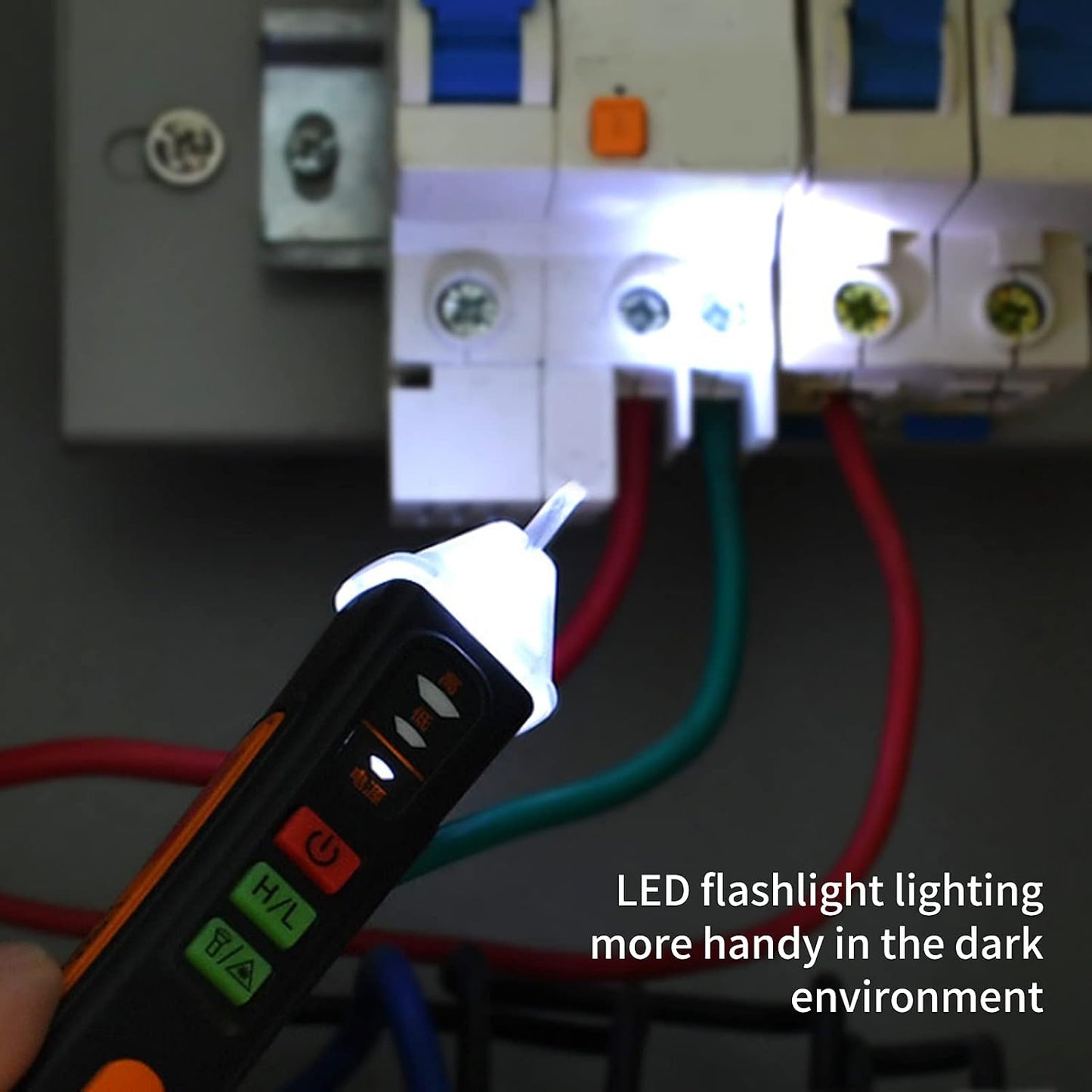 Voltage Tester, Live Wire Tester with Alarm and Flashlight, Non Contact Voltage Detector
