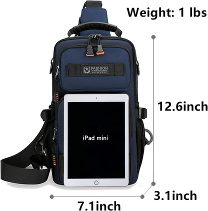 Crossbody Sling Backpack Sling Bag for Men Travel Hiking Chest Bag Daypack