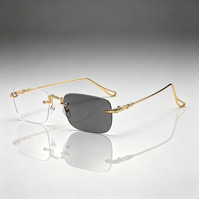 Unisex Frameless Plain Glasses, Casual Style for Daily Wear