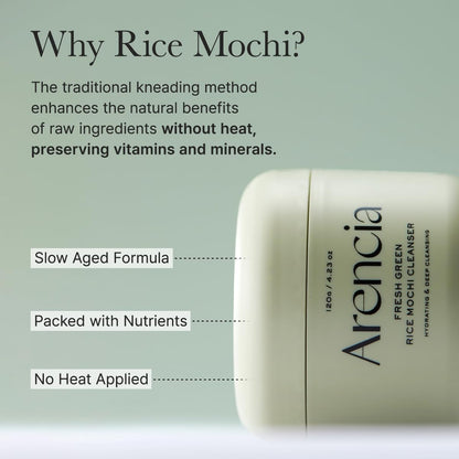 Rice Mochi Face Cleanser - Face Wash, Gentle Scrub All in One for Deep Cleansing, Moisturizing