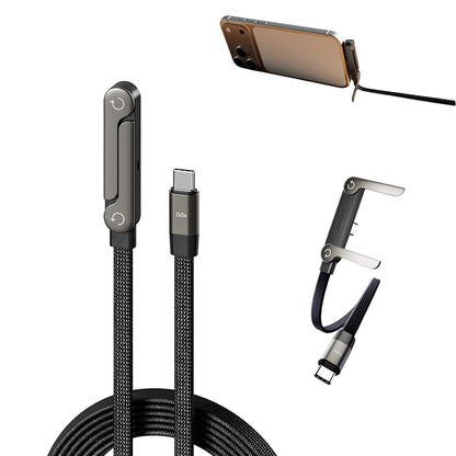 1.5M Sideways Phone Charger, 240W Fast Charging Cable, Invisible Stand Charging Cable