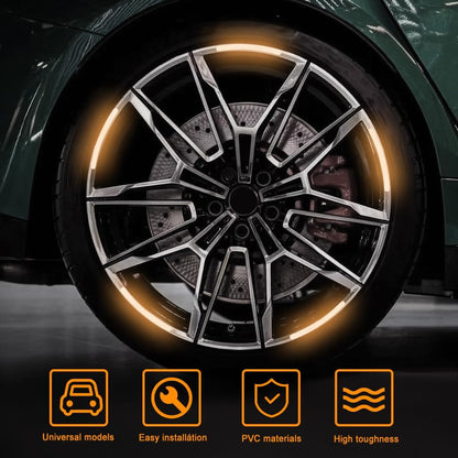 16Pcs Car, Motorcycle, Bicycle, Scooter, car tire Strong Reflective Strip Stickers