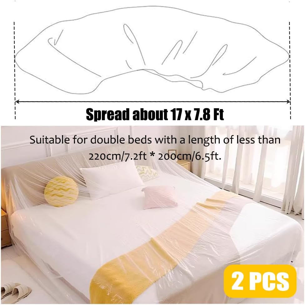 2Pcs Disposable Furniture Dust Covers with Elastic
