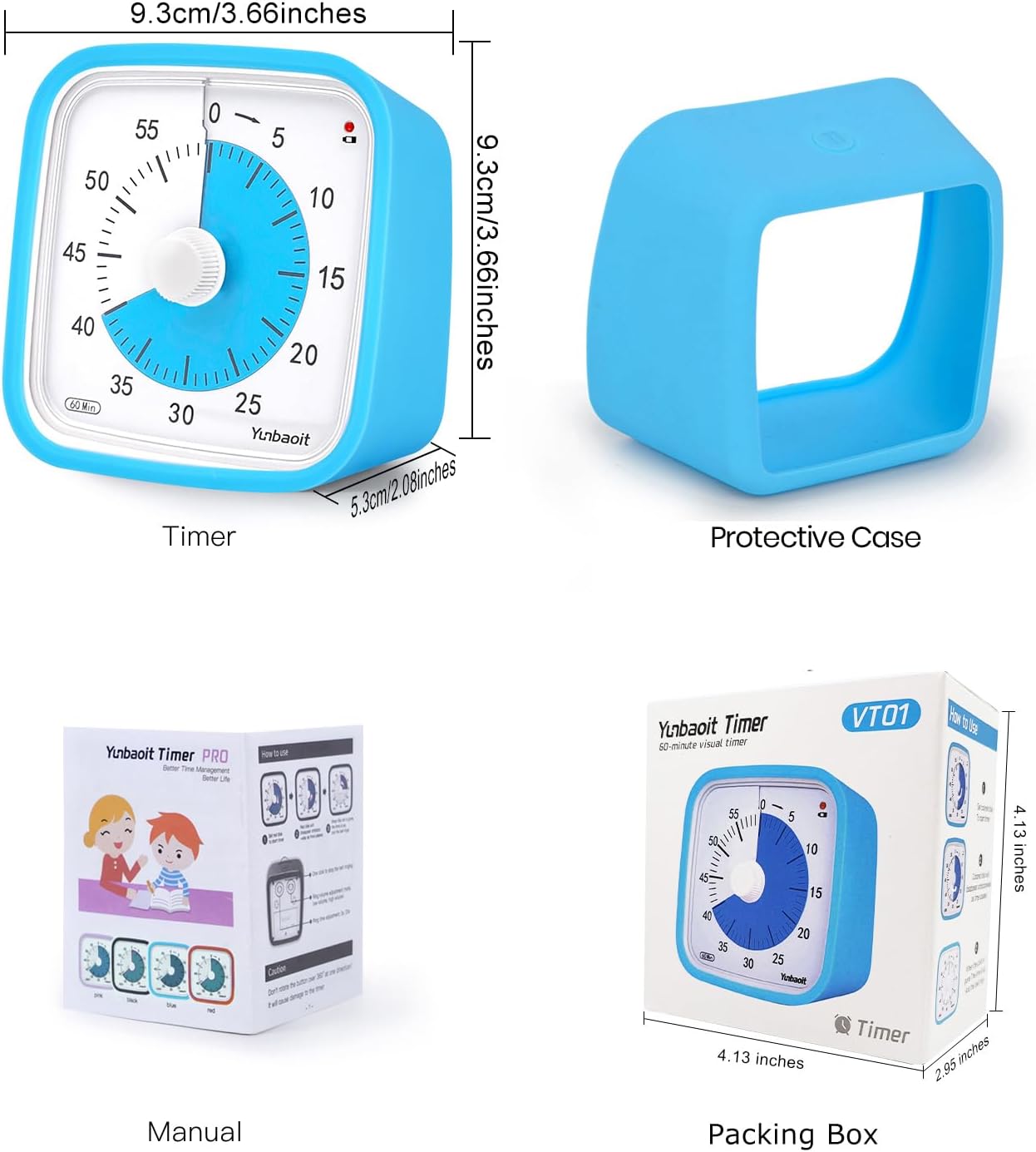 Upgraded Visual Timer with Protective Case 60 Minute Countdown Timer