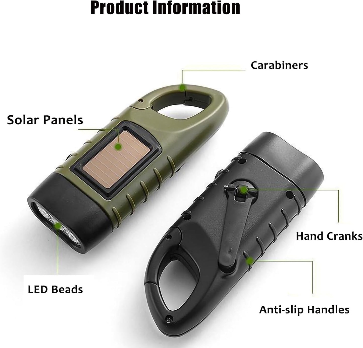 Mini Hand Crank Solar LED Emergency Flashlight,USB Output,Type C