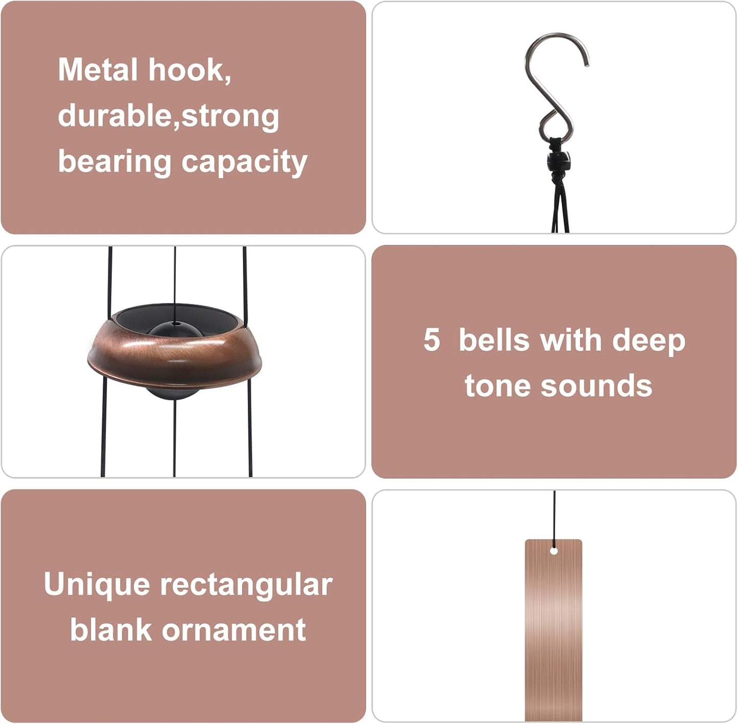 Copper Wind Chimes Temple Wind Chime for Home Yard Outdoor Decoration