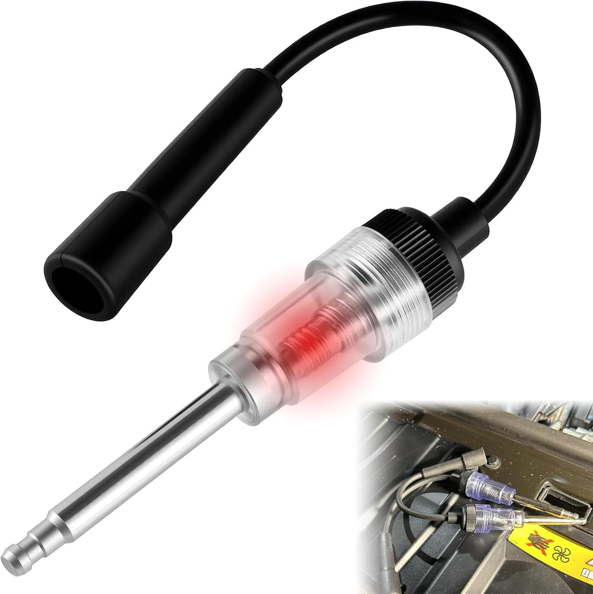 Inline Spark Plug Tester - Plug-in Easy Use Complete Kit